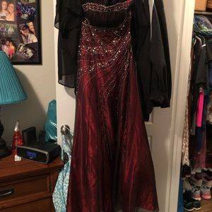 Masquerade Red/Black Prom Dress